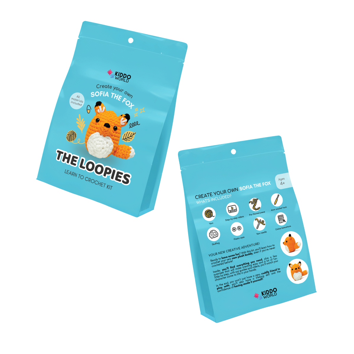 Crochet Kit for Beginners | Sofia the Fox | for Kids (4+) and Adults