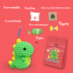 Crochet Kit for Beginners | Oscar the Dinosaur | for Kids (4+) and Adults