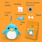 Crochet Kit for Beginners | Oli the Penguin | for Kids (4+) and Adults