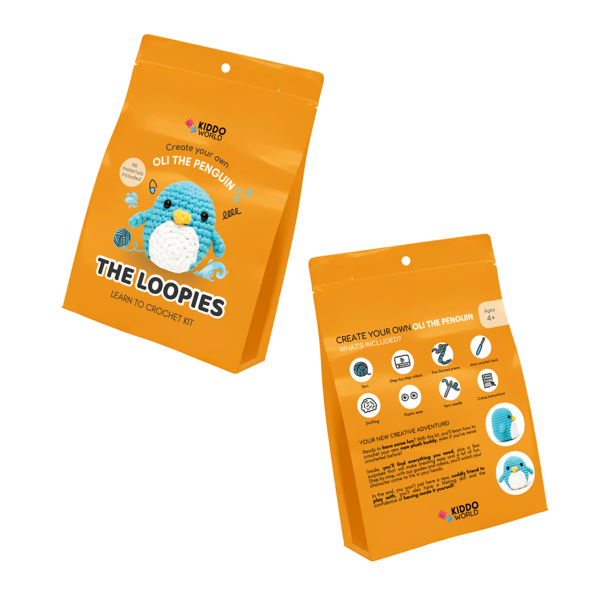 Crochet Kit for Beginners | Oli the Penguin | for Kids (4+) and Adults