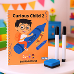 Curious Child 2 – Schreib- und Abwisch-Notizbuch zum Schreibenlernen, wiederverwendbar (64 Seiten, Alter 2–5)