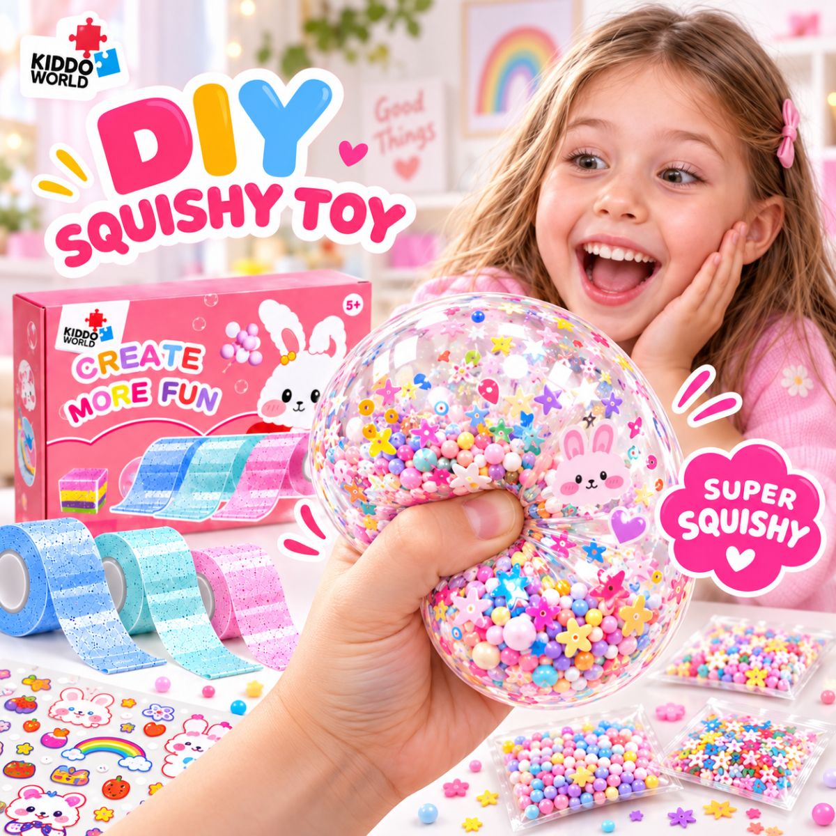 Nano Tape Bubble Squishies – Creative 41-Piece Kit (Ages 4+)