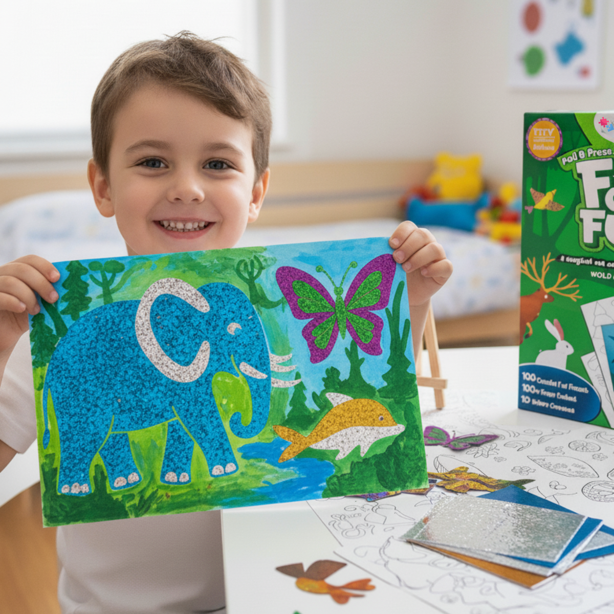 Foil Fun | Create Animals with Shiny Foils – Mess-Free | for Kids 3+