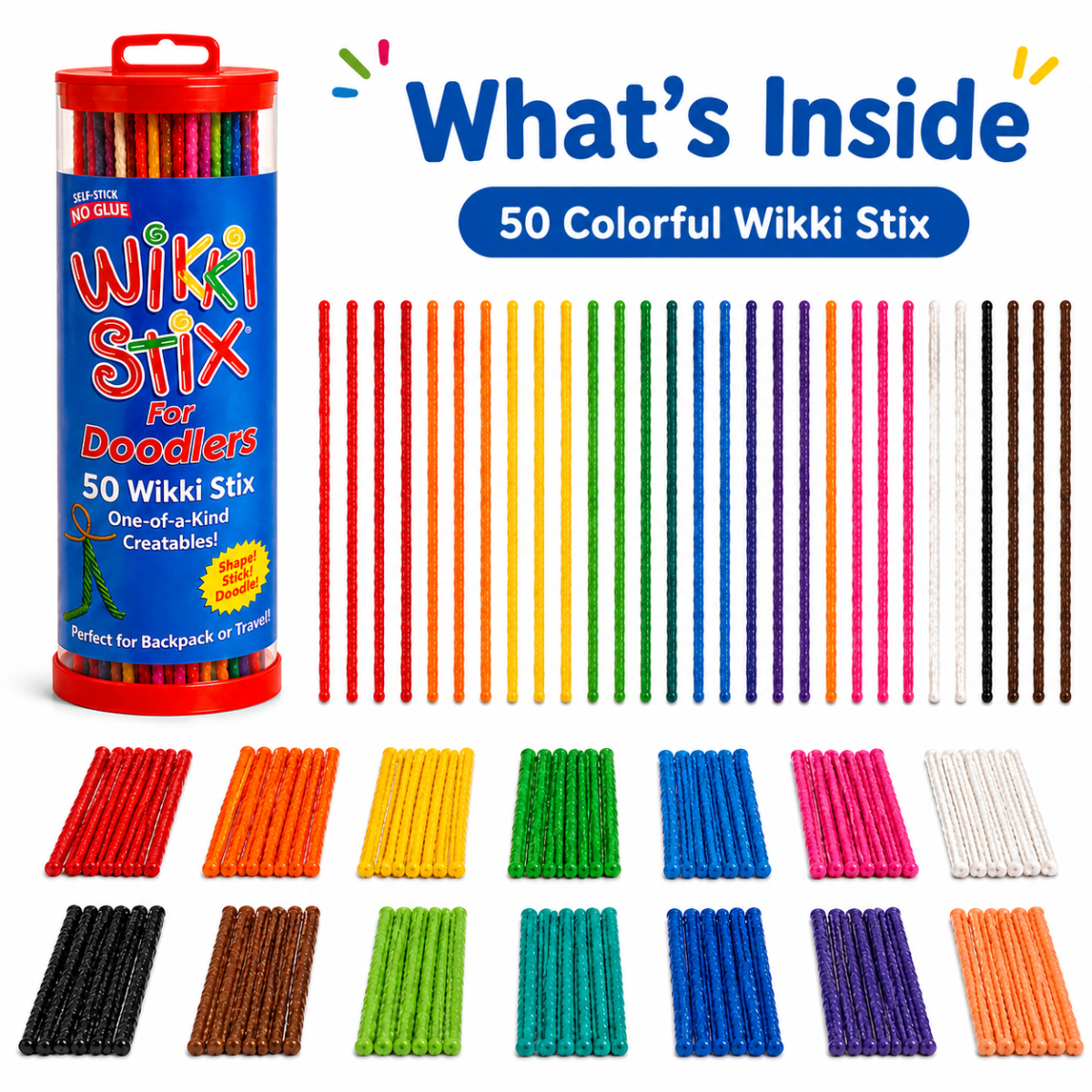 Wikki Stix Magic Waxed Yarn (50-piece set, 3+ years)