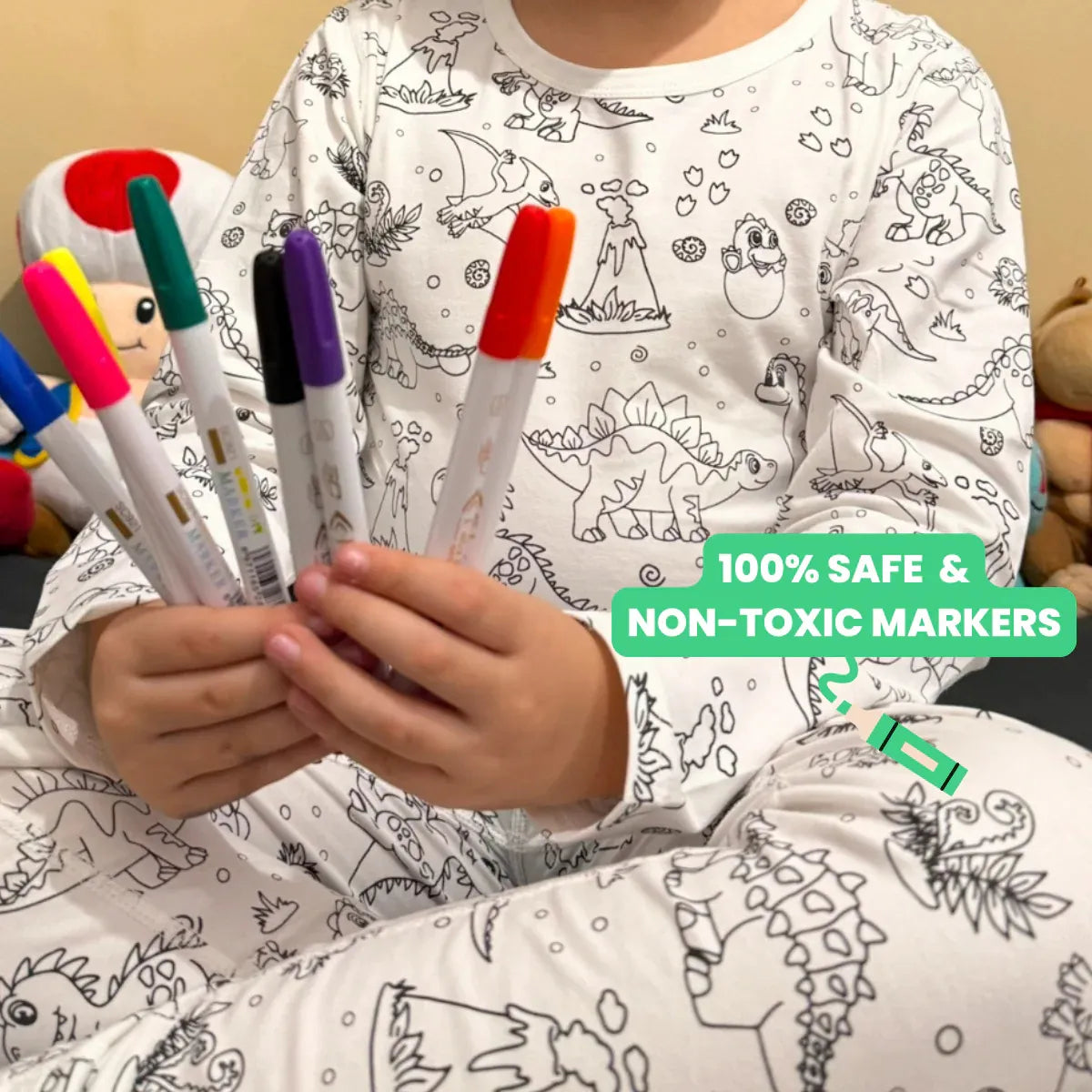 Zweiteiliges Pyjama-Set für Kinder - Color Me! 🦖 Dinosaurier