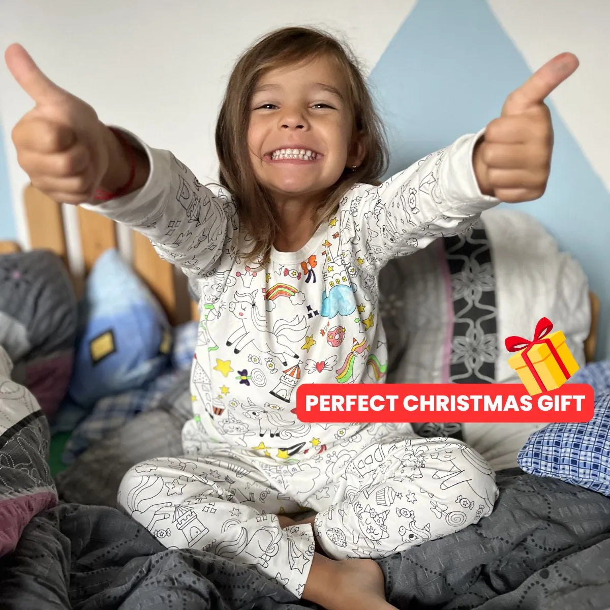 2-Piece Children’s Colorable Pajamas | Princesses & Unicorns (4–8 years)