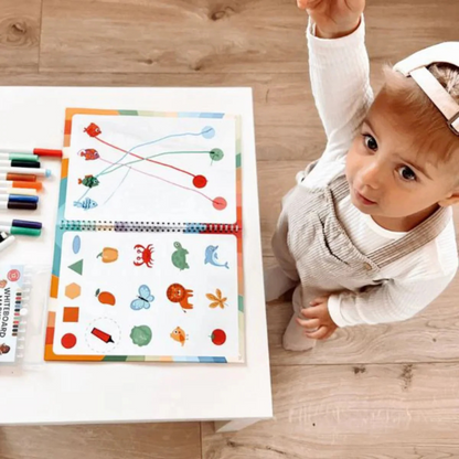 Wassermalbuch – Folge den Linien! Malen Sie mit Wasser durch Regenbögen und die Natur, wiederverwendbar (8 Seiten, 6–24 Monate)