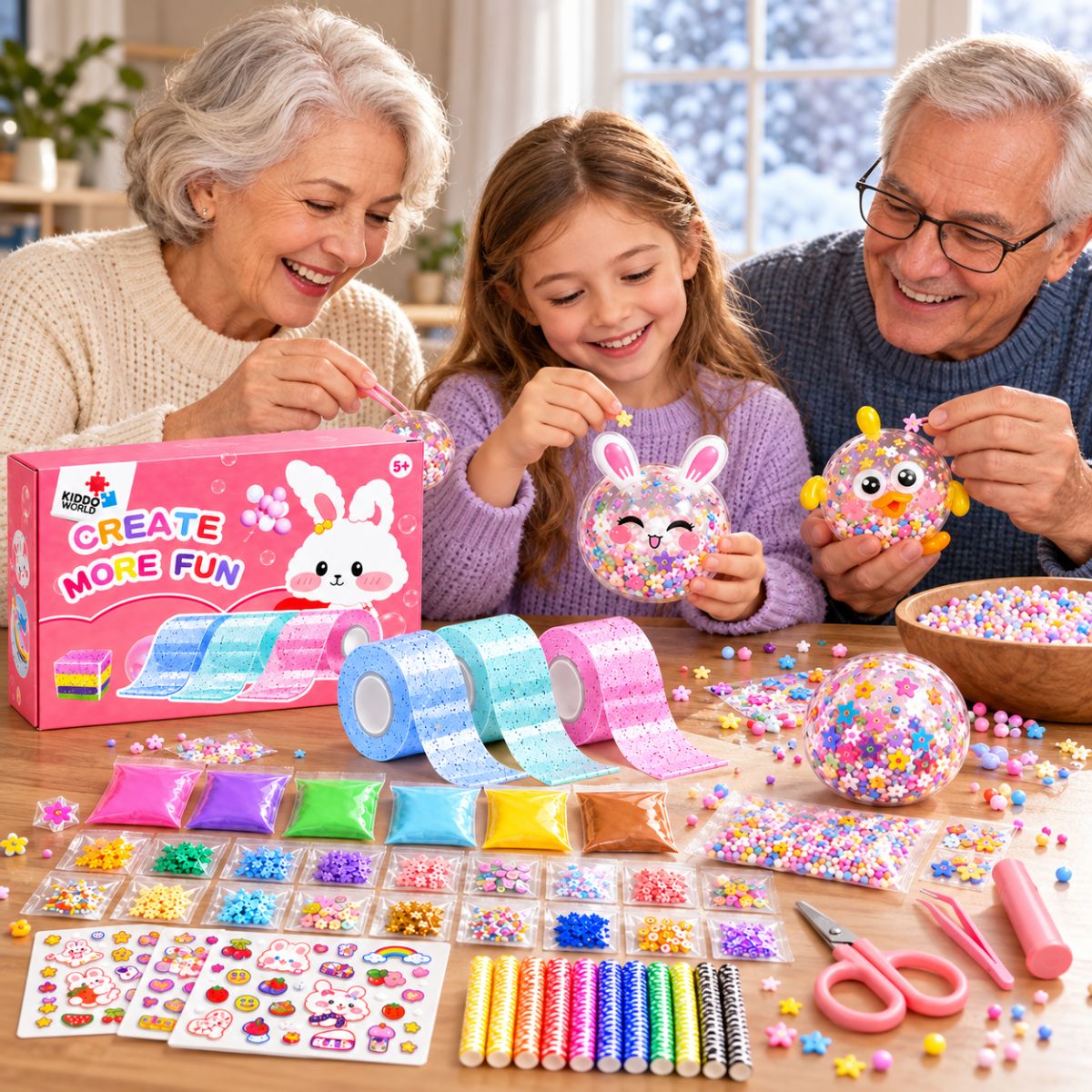 Nano Tape Bubble Squishies – Creative 41-Piece Kit (Ages 4+)