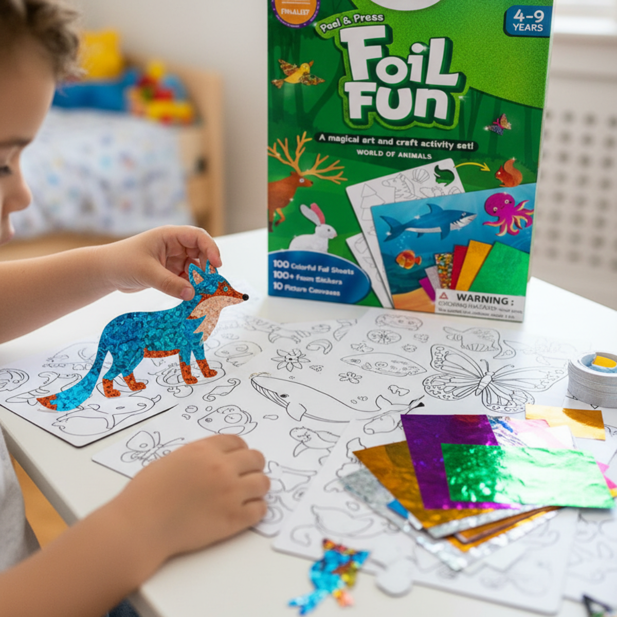 Foil Fun | Create Animals with Shiny Foils – Mess-Free | for Kids 3+
