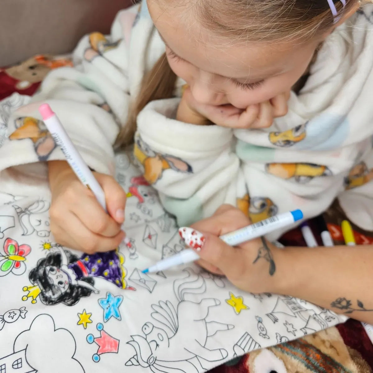 2-Piece Children’s Colorable Pajamas | Princesses & Unicorns (4–8 years)