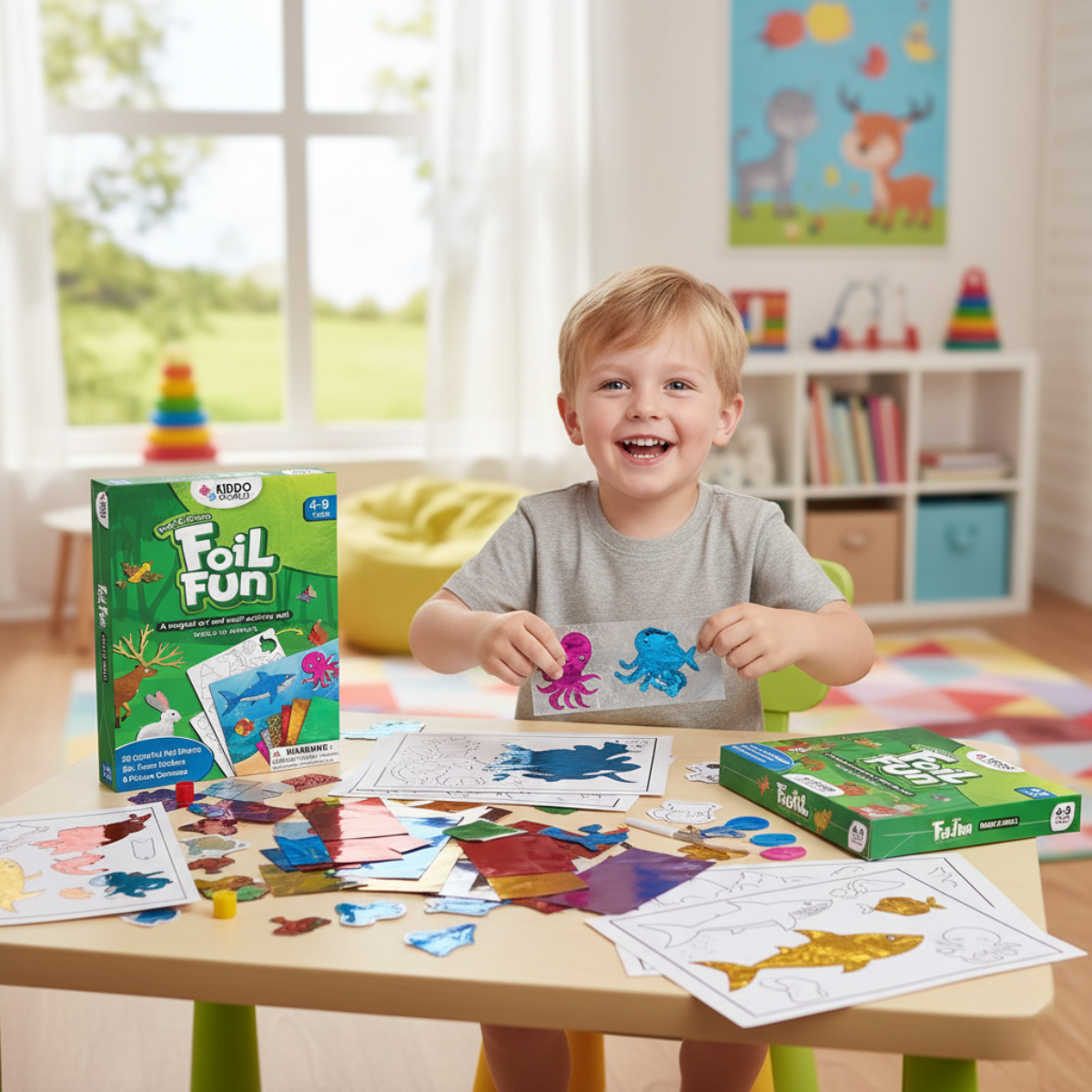 Foil Fun | Create Animals with Shiny Foils – Mess-Free | for Kids 3+