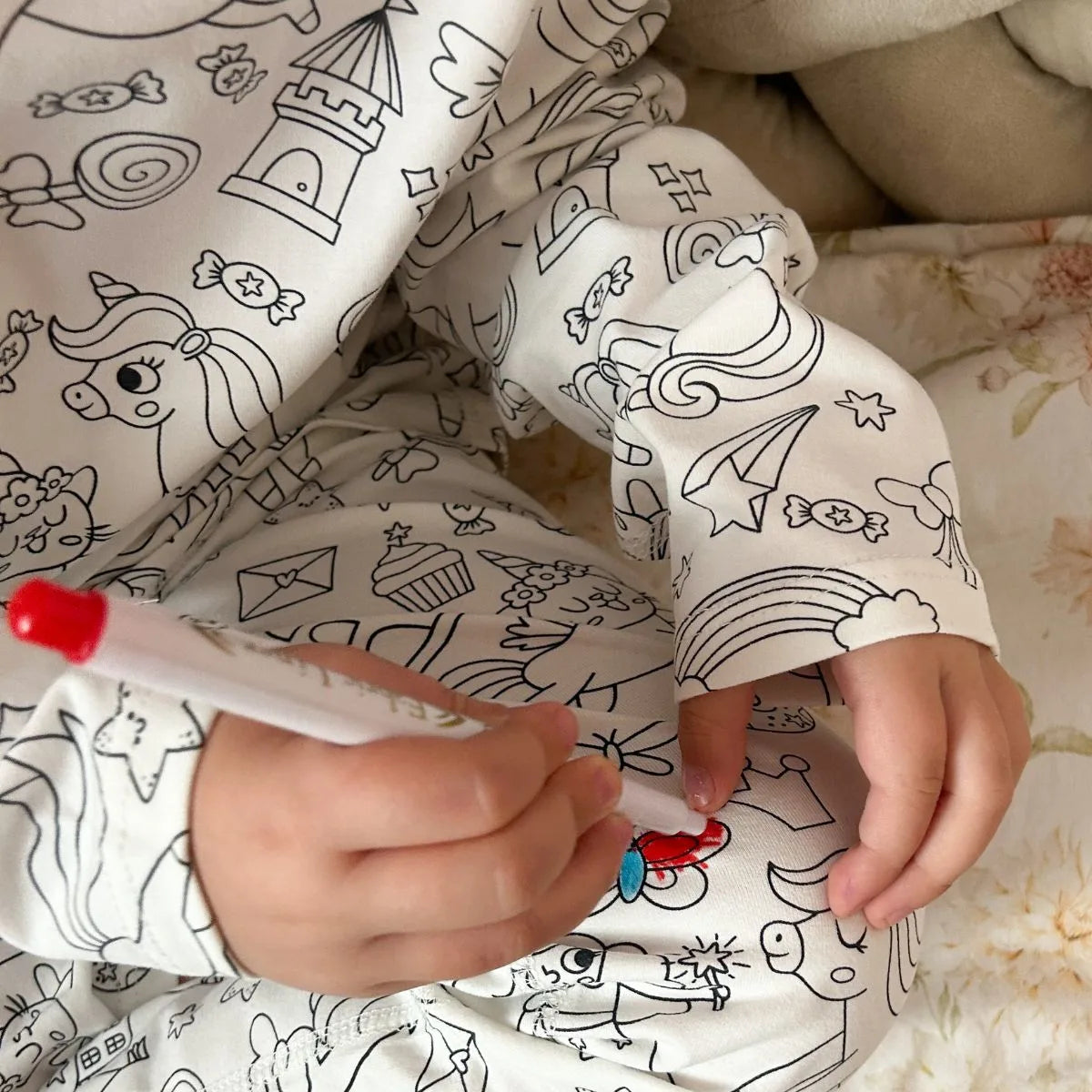 2-Piece Children’s Colorable Pajamas | Princesses & Unicorns (4–8 years)
