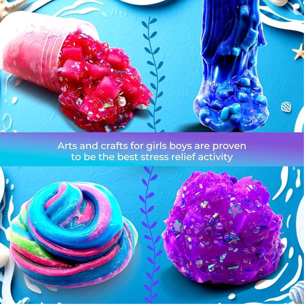 Ocean Mermaids Slime Kit | Create Your Own Slime Ocean World, for Kids 4+