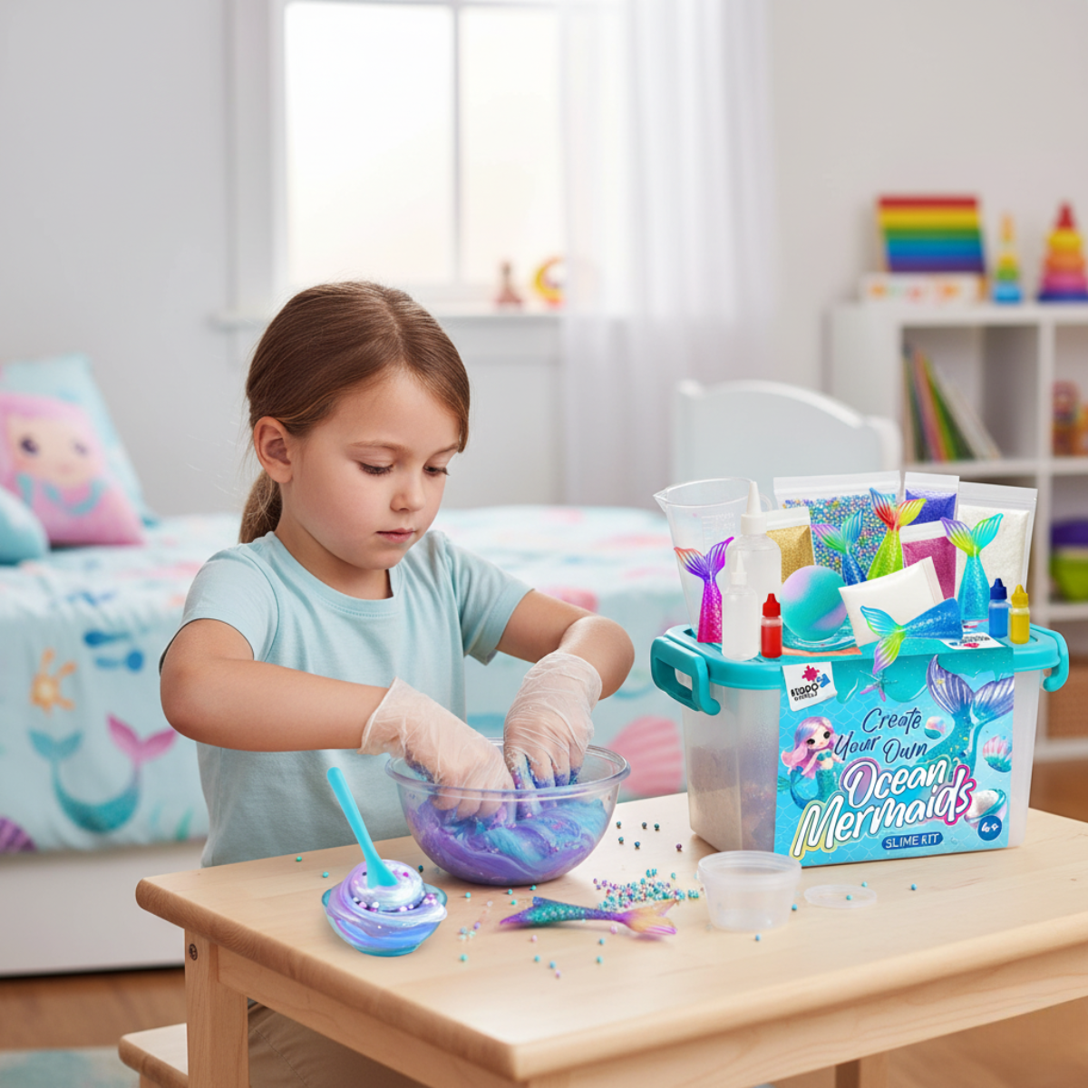 Ocean Mermaids Slime Kit | Create Your Own Slime Ocean World, for Kids 4+