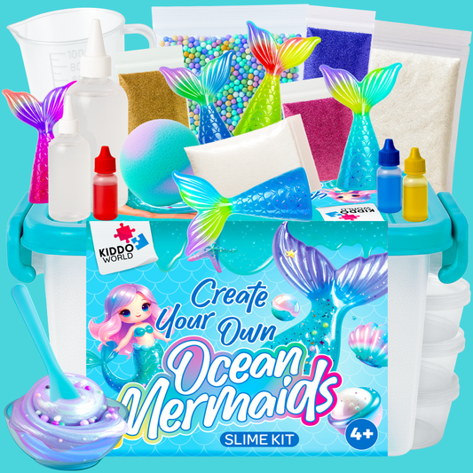 Ocean Mermaids Slime Kit | Create Your Own Slime Ocean World, for Kids 4+