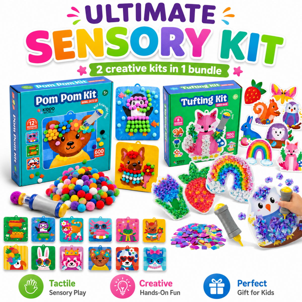SENSORY CREATIVE BUNDLE: Pom Pom Kit & Tufting Kit