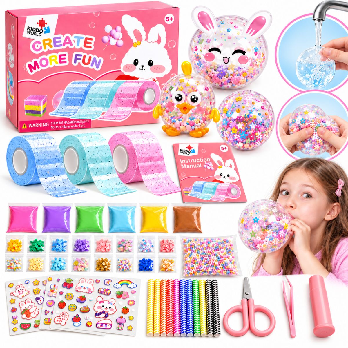 Nano Tape Bubble Squishies – Creative 41-Piece Kit (Ages 4+)