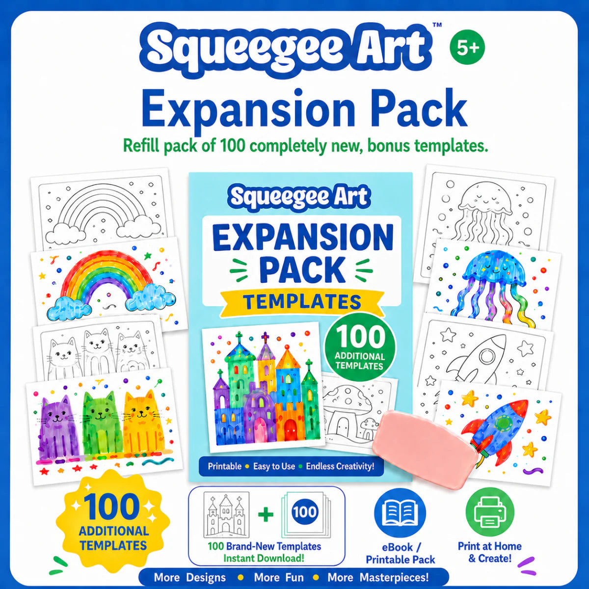 Squeegee Art: 100 New Templates Expansion Pack