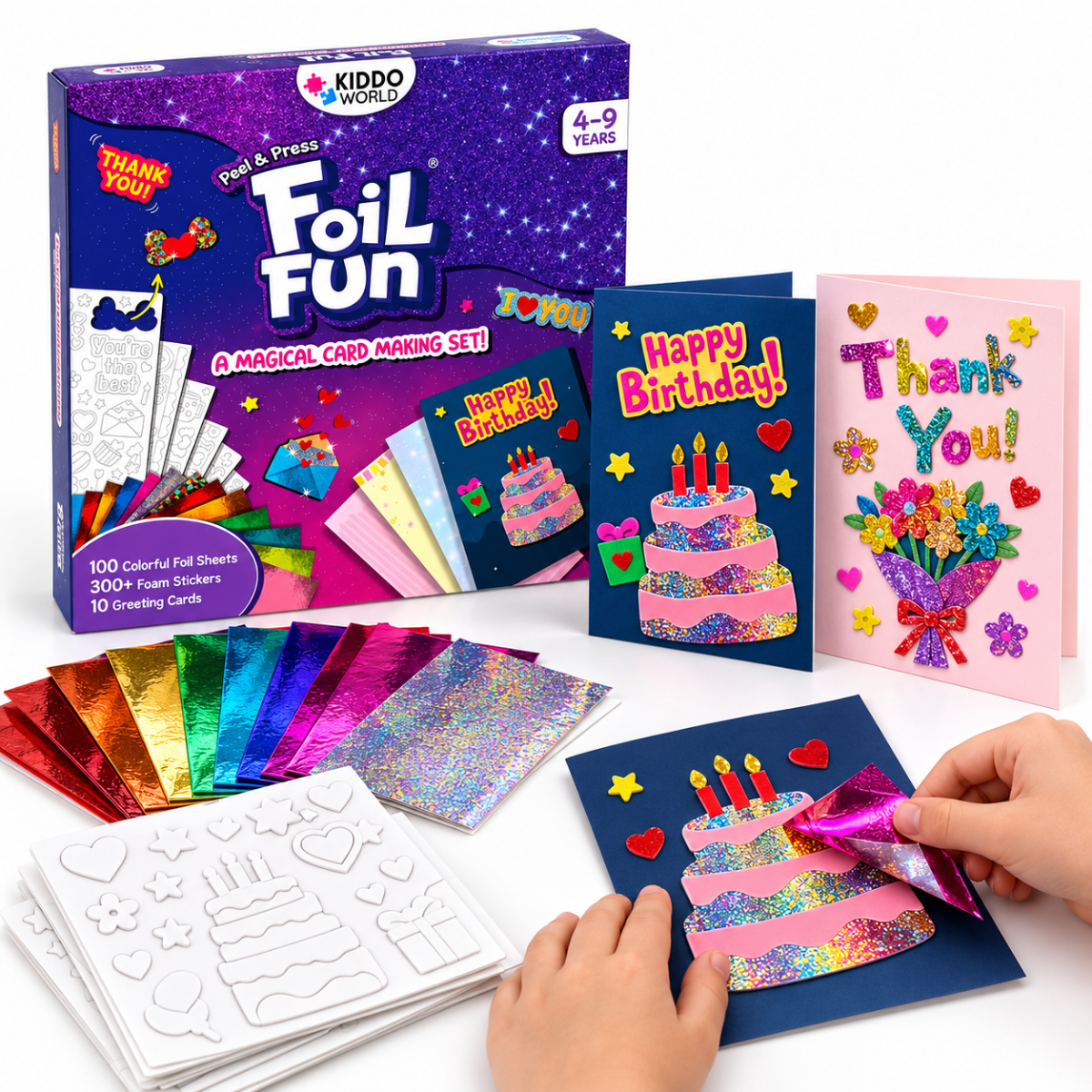 Foil Fun Greeting Cards – Creative Kit for Sparkling Holiday Cards (4+ years)