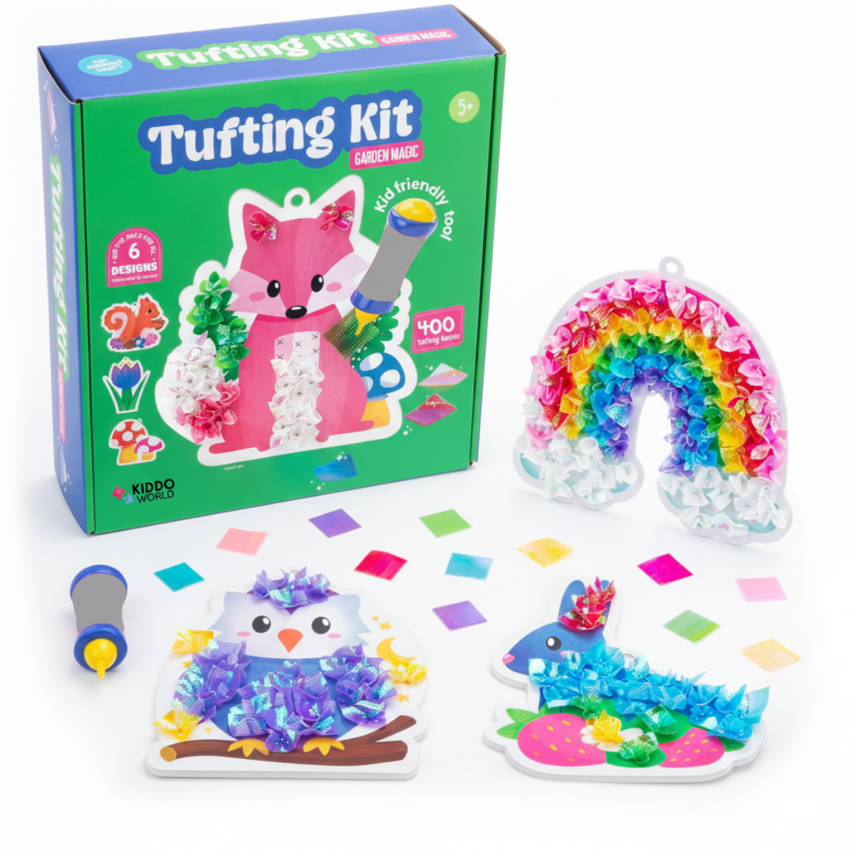 Tufting Kit | Sensory Creative Play with Colorful Pieces | for Kids 4+