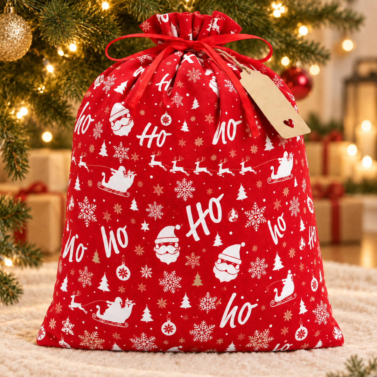 Christmas Cotton Gift Bag (30 x 40 cm)