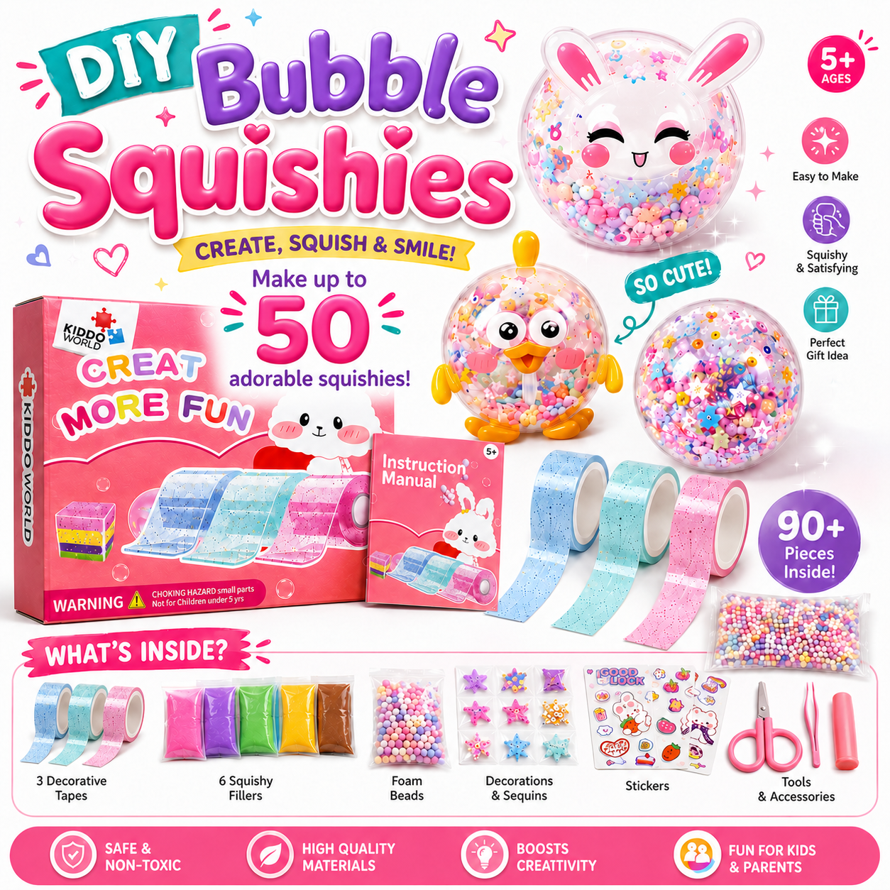 41-Piece DIY Bubble Squishies Kit (Ages 4+)