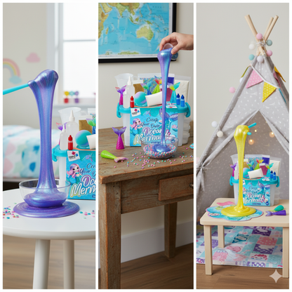 Ocean Mermaids Slime Kit | Create Your Own Slime Ocean World, for Kids 4+