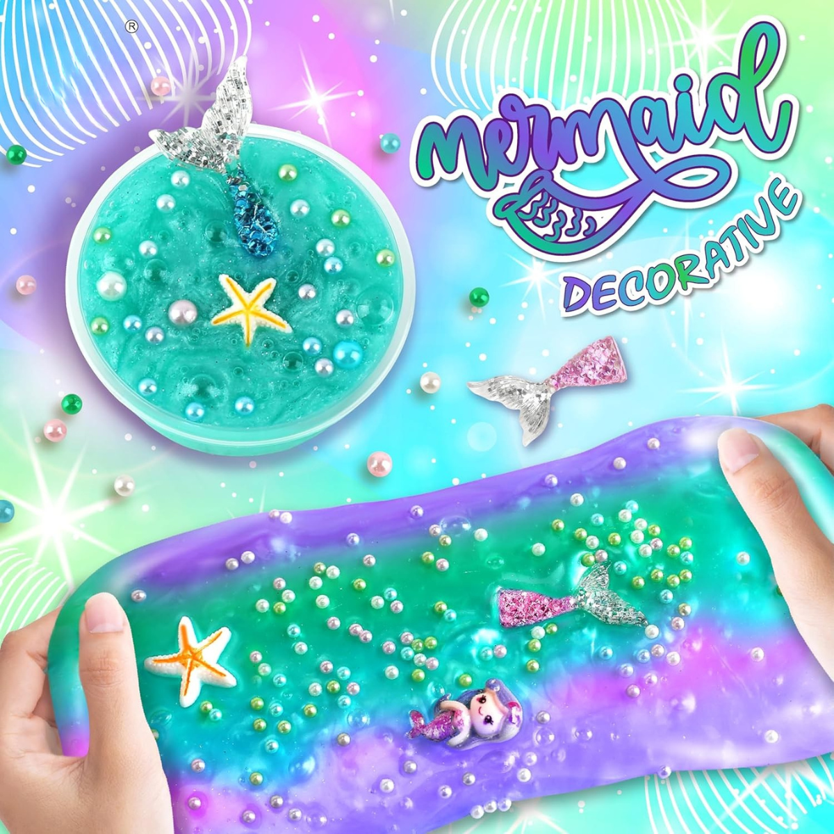 Ocean Mermaids Slime Kit | Create Your Own Slime Ocean World, for Kids 4+
