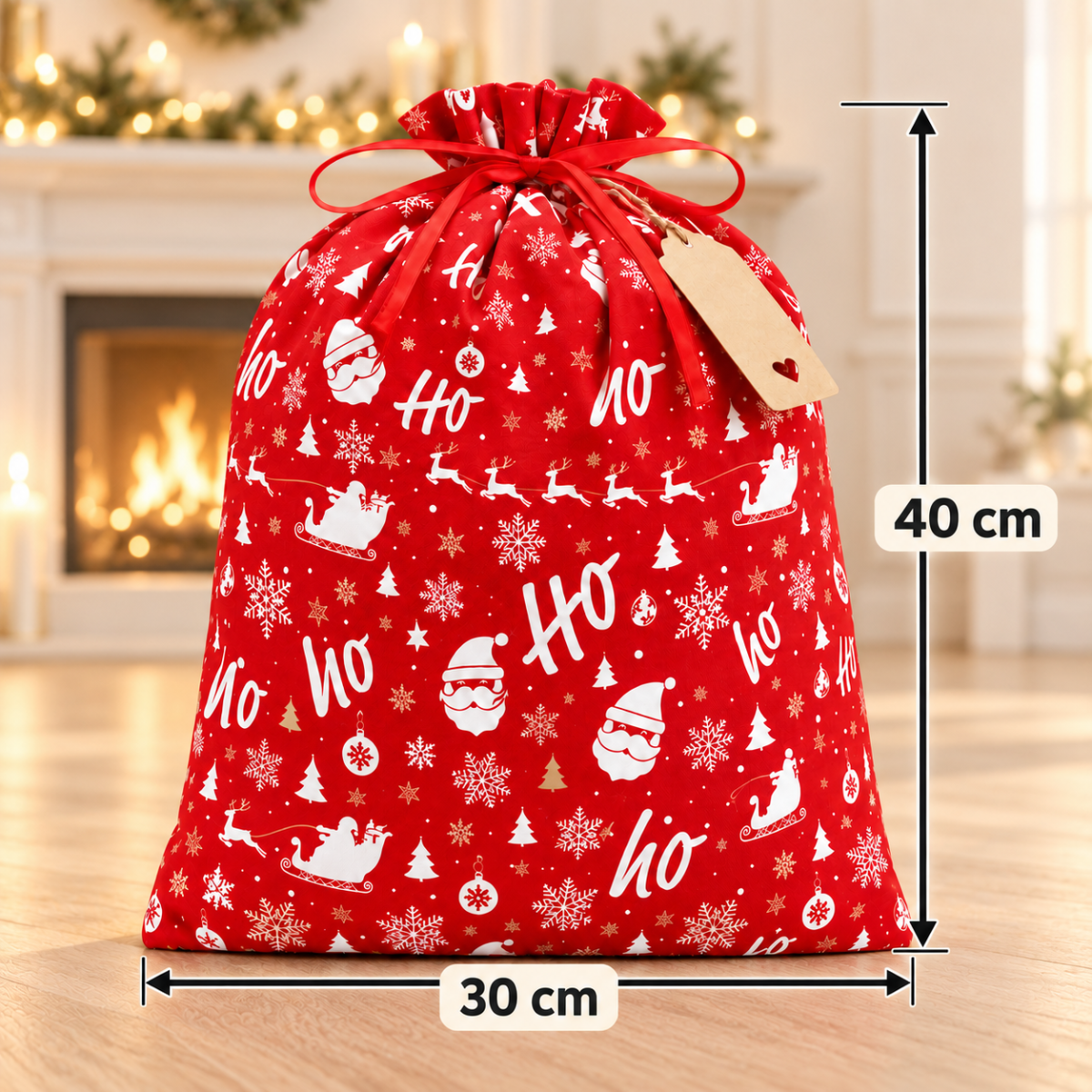 Christmas Cotton Gift Bag (30 x 40 cm)