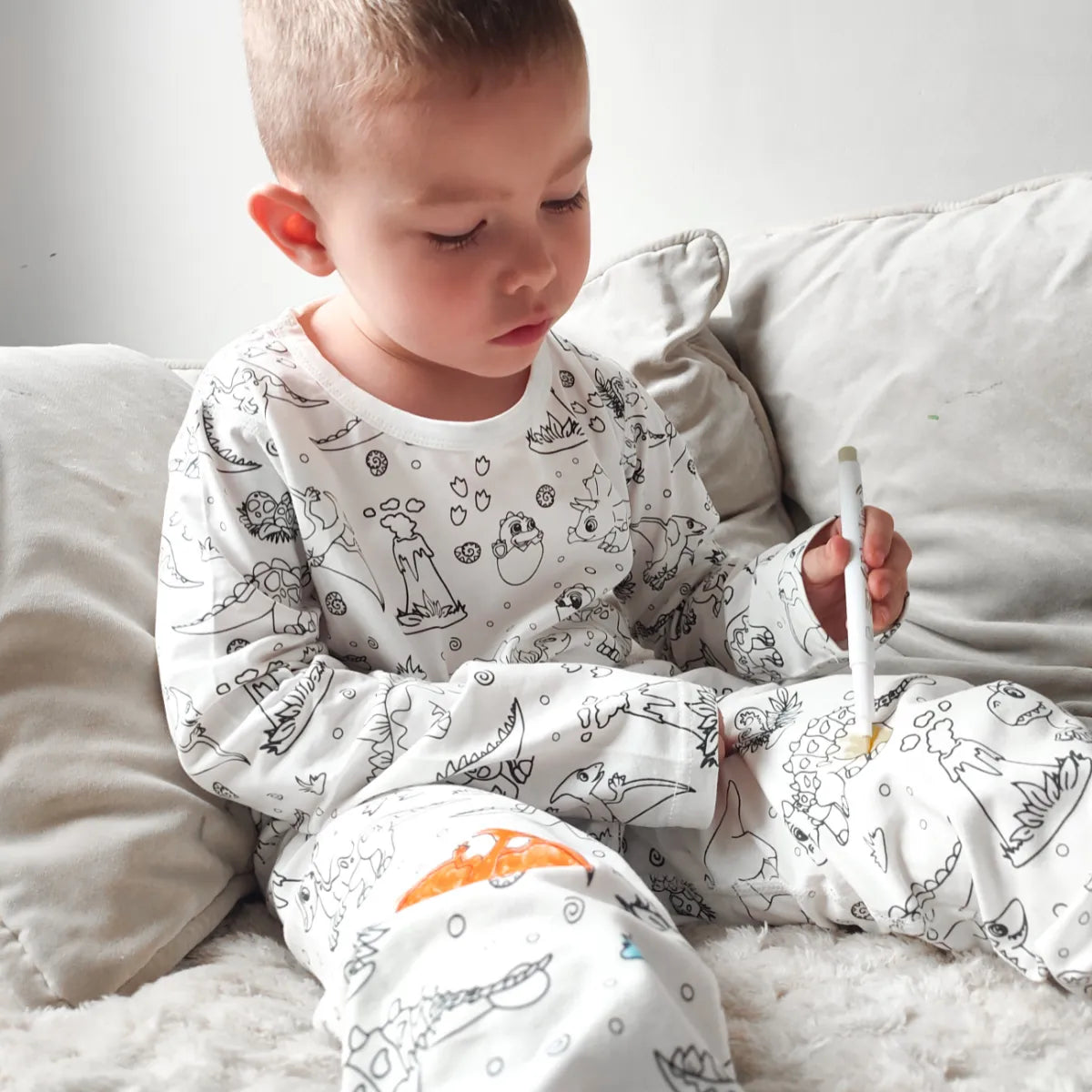 2-Piece Children’s Colorable Pajamas | Dinosaurs (4–8 years)