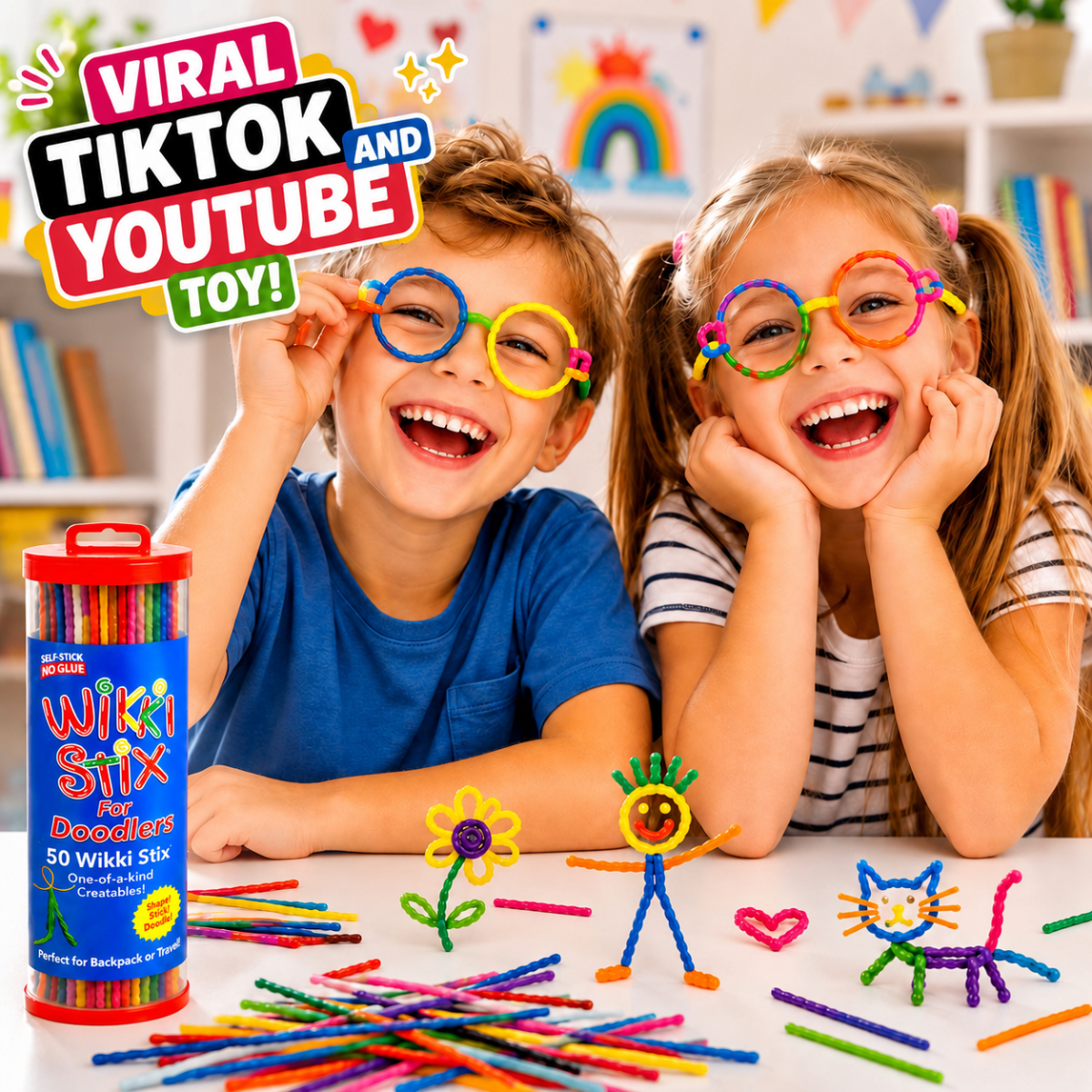Wikki Stix Magic Waxed Yarn (50-piece set, 3+ years)