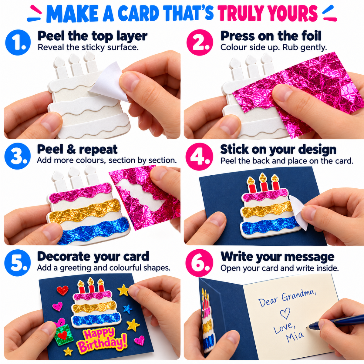 Foil Fun Greeting Cards – Creative Kit for Sparkling Holiday Cards (4+ years)