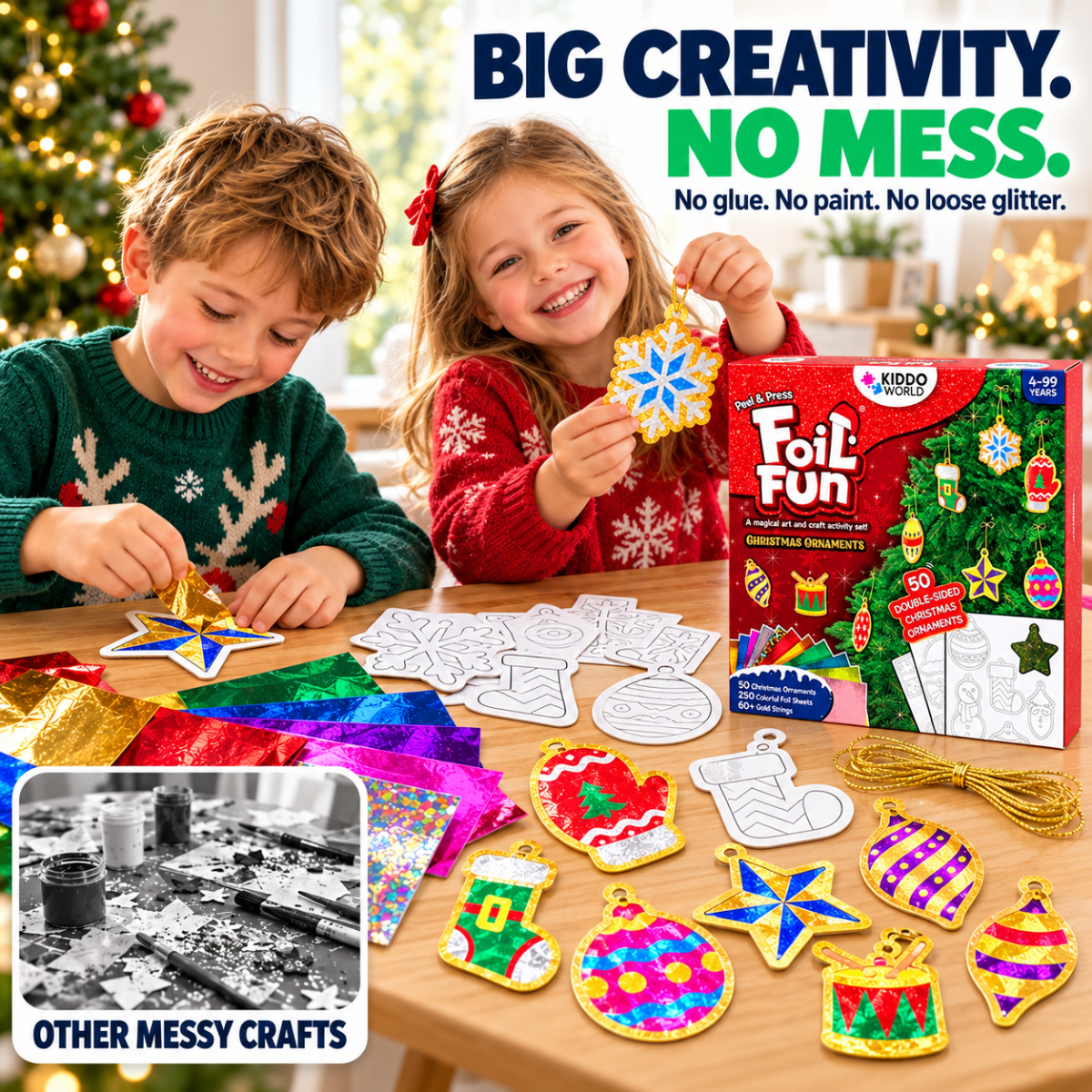 Magical Shiny Decorations for the Christmas tree, windows or walls (4+ years)