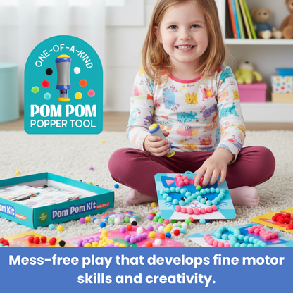 Pom Pom Kit | Sensory Creative Play with Fluffy Balls | for Kids 5+