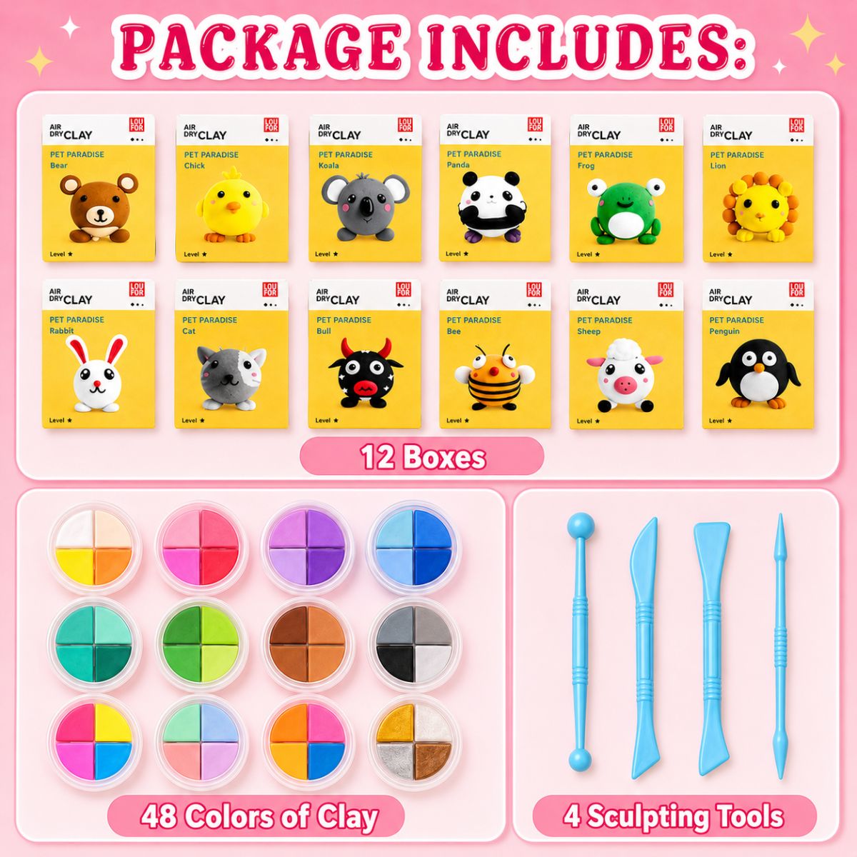 64-Piece DIY Squishy Clay Set (4+ years)