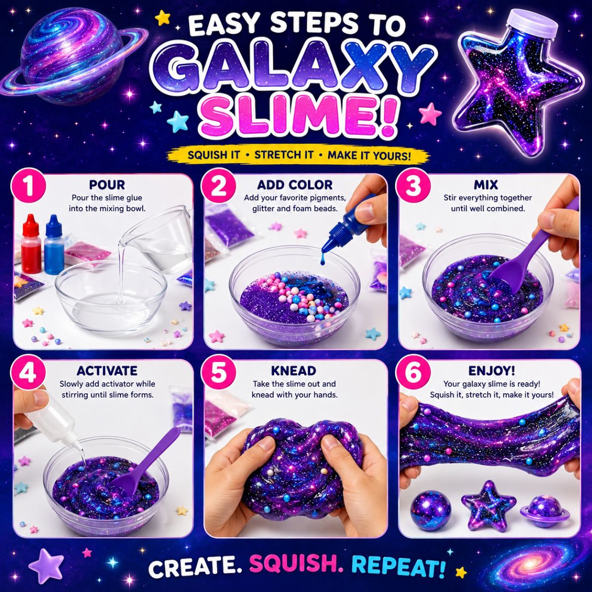 DIY Slime Squishies – Galaxy (4+ years)