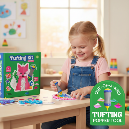 Tufting Kit | Sensory Creative Play with Colorful Pieces | for Kids 4+