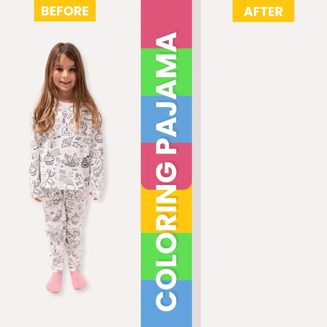 2-Piece Children’s Colorable Pajamas | Trucks & Excavators (4–8 years)
