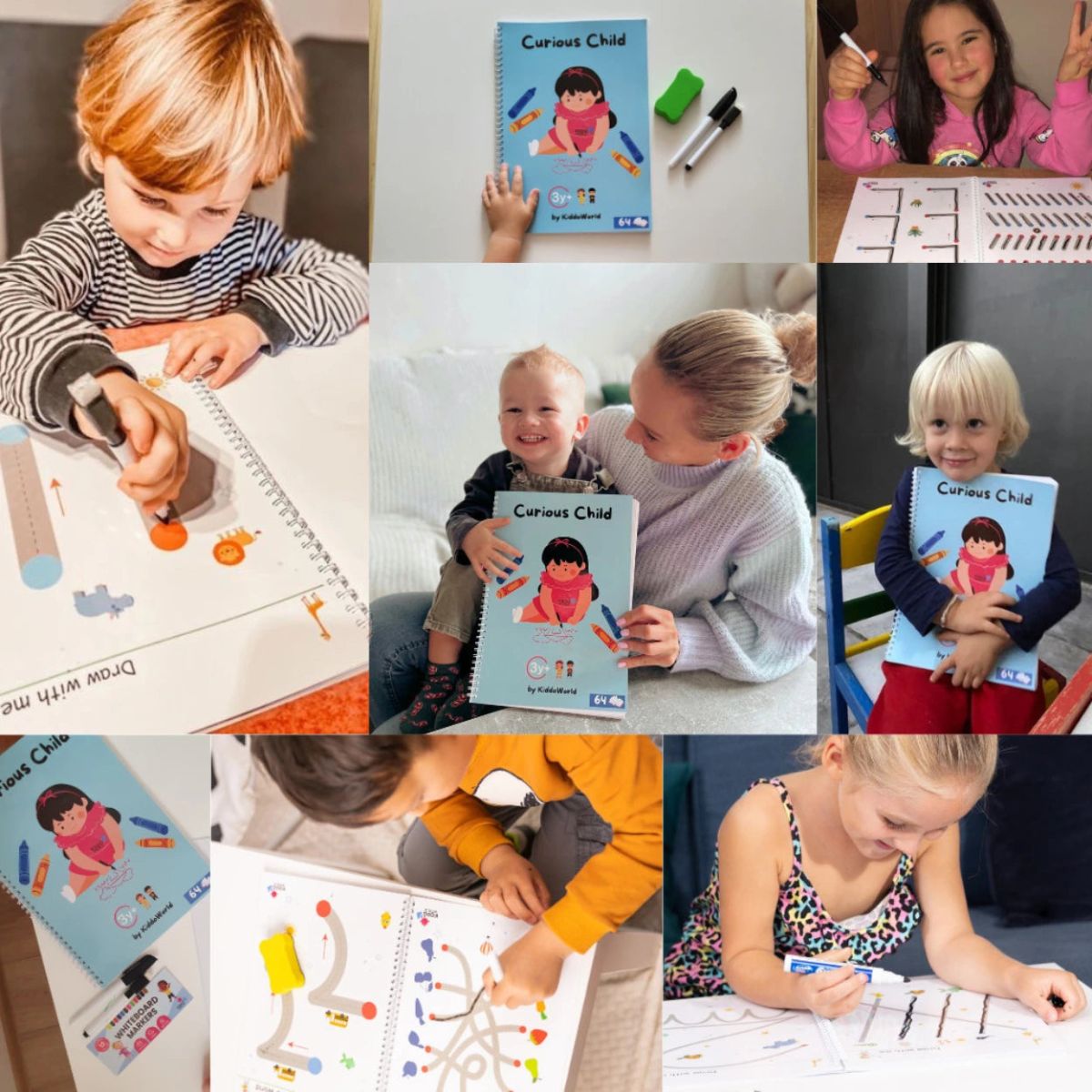 Curious Child | Wipe-Clean Notebook for Learning Writing and Logic (64 pages, 3+ years)