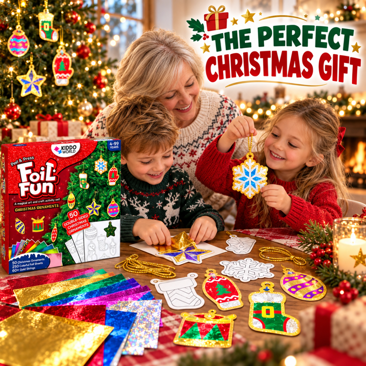 Magical Shiny Decorations for the Christmas tree, windows or walls (4+ years)