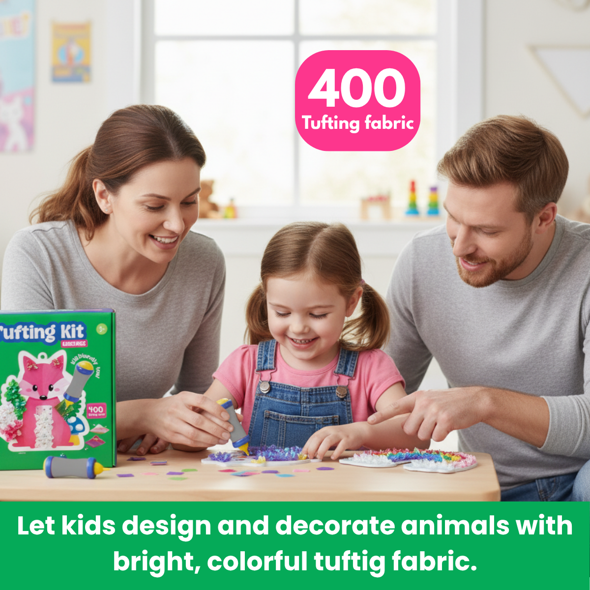 Tufting Kit | Sensory Creative Play with Colorful Pieces | for Kids 4+