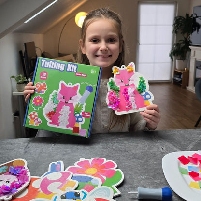 Tufting Kit | Sensory Creative Play with Colorful Fabric Pieces | Ages 4+