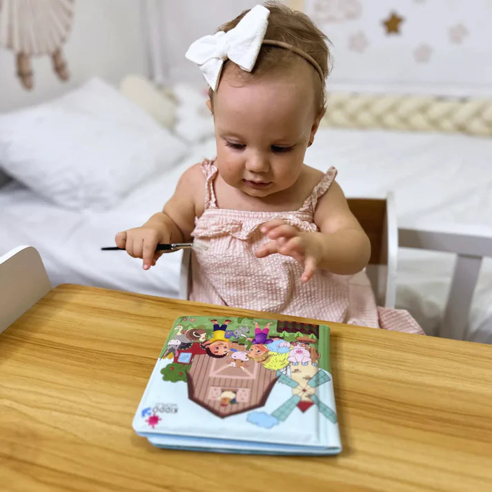 Wassermalbuch – Folge den Linien! Malen Sie mit Wasser durch Regenbögen und die Natur, wiederverwendbar (8 Seiten, 6–24 Monate)