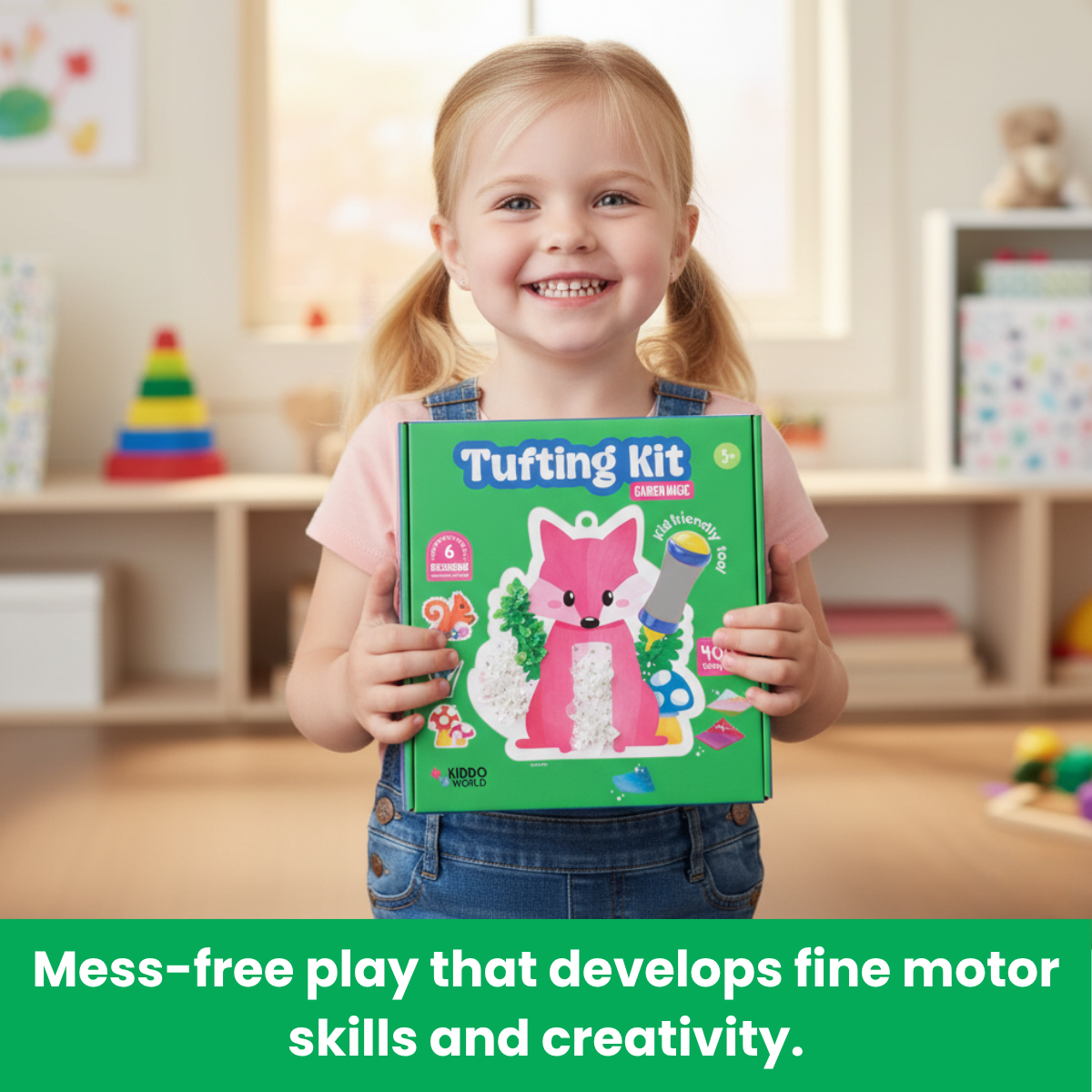 Tufting Kit | Sensory Creative Play with Colorful Pieces | for Kids 4+