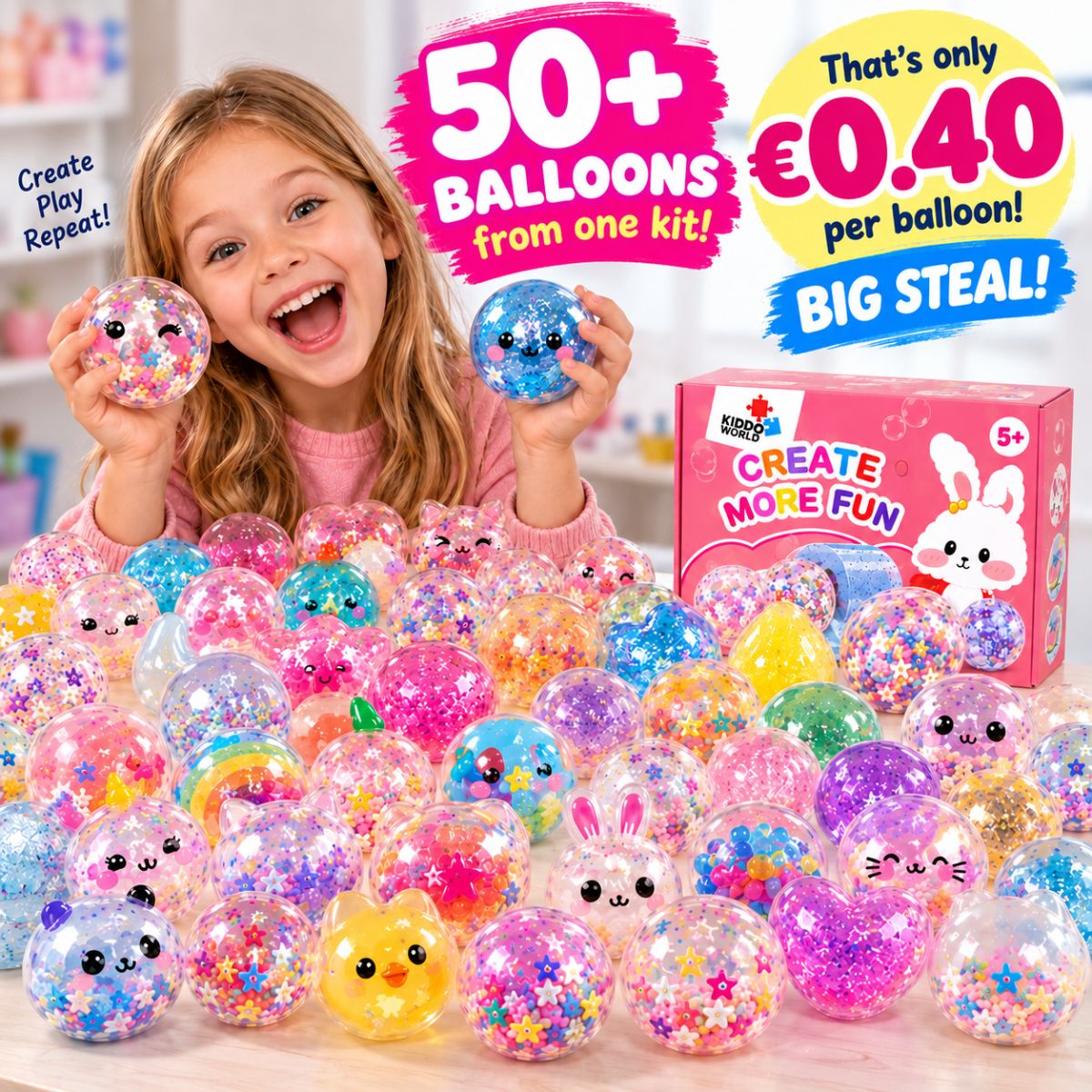 Nano Tape Bubble Squishies – Creative 41-Piece Kit (Ages 4+)