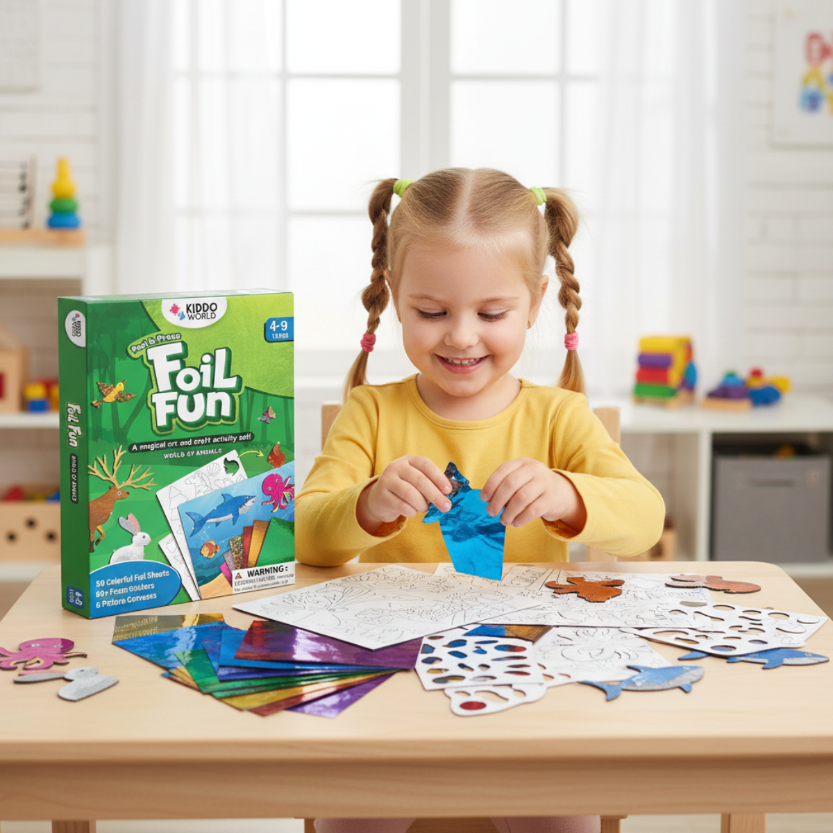 Foil Fun | Create Animals with Shiny Foils – Mess-Free | for Kids 3+