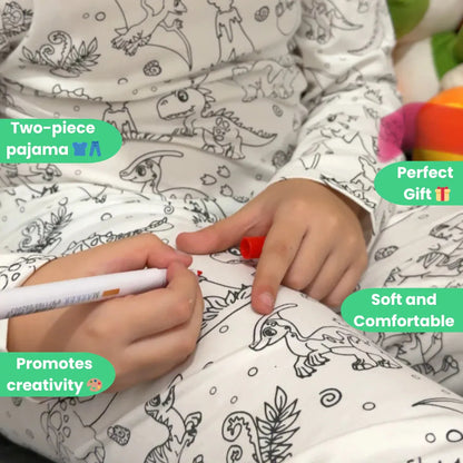 Zweiteiliges Pyjama-Set für Kinder - Color Me! 🦖 Dinosaurier
