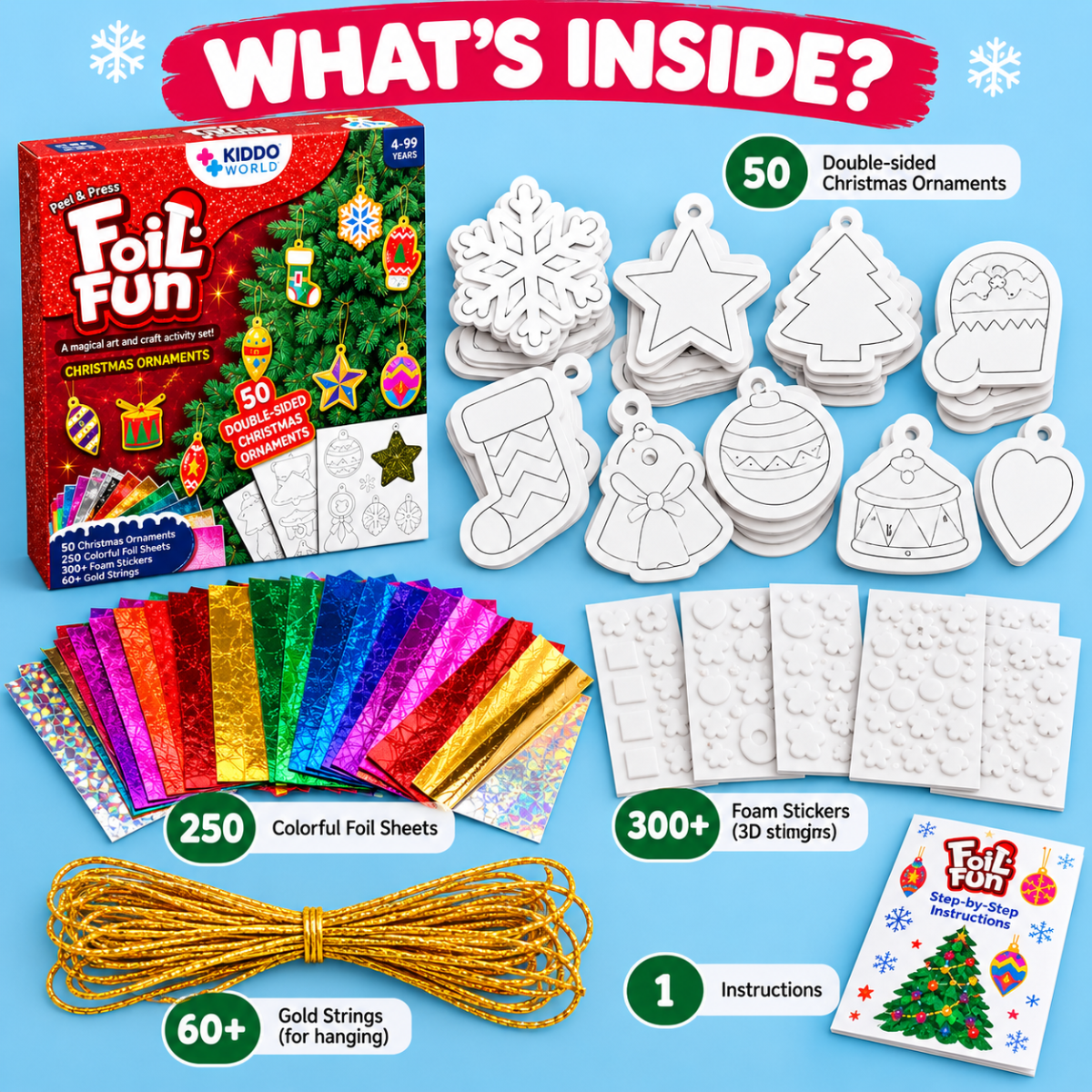 Magical Shiny Decorations for the Christmas tree, windows or walls (4+ years)
