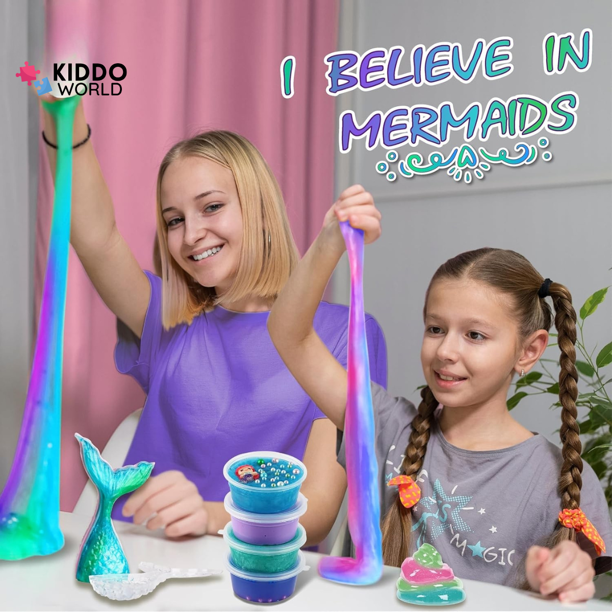 Ocean Mermaids Slime Kit | Create Your Own Slime Ocean World, for Kids 4+