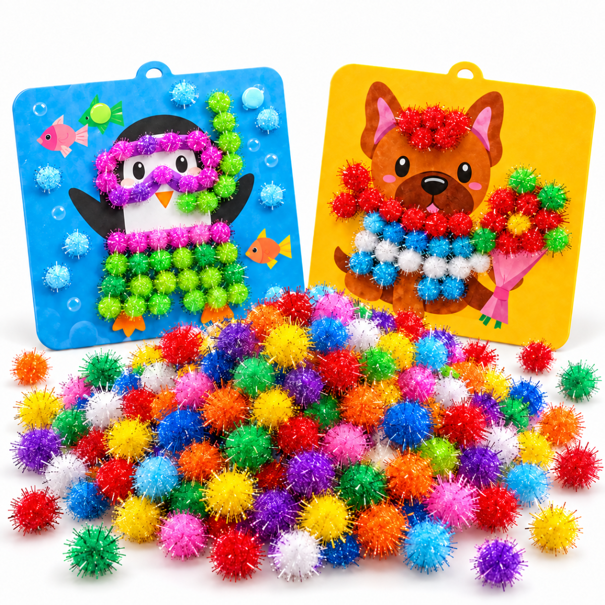 200× Glitter Pom Poms